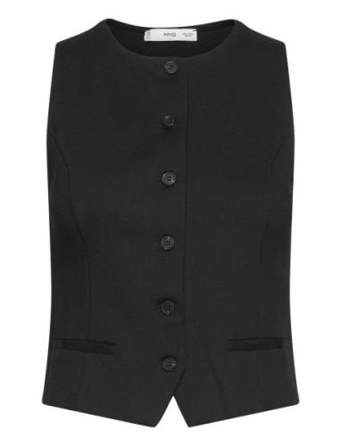 Roma Knitted Gilet Blazers Sleeveless Blazers Black Mango