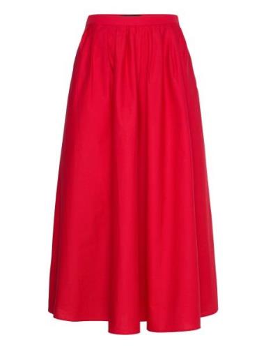 Pleated Midi-Skirt Skirts Knee-length & Midi Skirts Red Mango