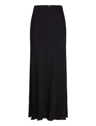 Tyne Satin Midi Skirt Skirts Knee-length & Midi Skirts Black Twist & T...