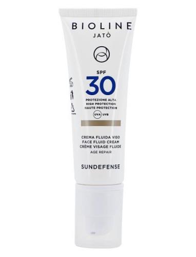 Spf 30 High Protection Face Fluid Cream Age Repair Solcreme Ansigt Nud...