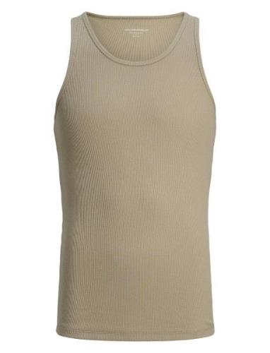 Jortaormina Rib Tank Top Styd Tops T-shirts Sleeveless Beige Jack & J ...