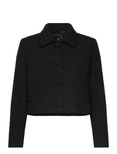 Crop Tweed Jacket Blazers BouclÉ Blazers Black Mango