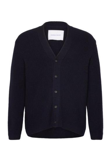 Wool Knit Cardigan - Navy Tops Knitwear Cardigans Navy Garment Project