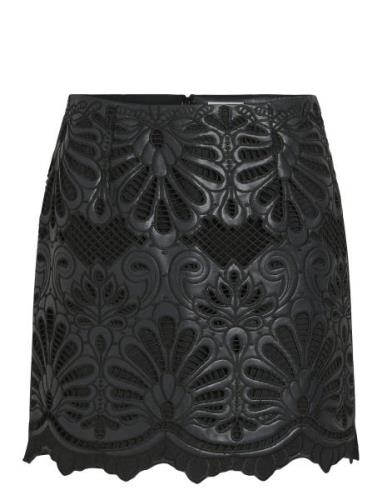 Vipaz Hw Coated Skirt Skirts Short Skirts Black Vila