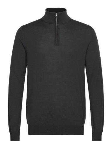 Blackhall Designers Knitwear Half Zip Jumpers Black Reiss