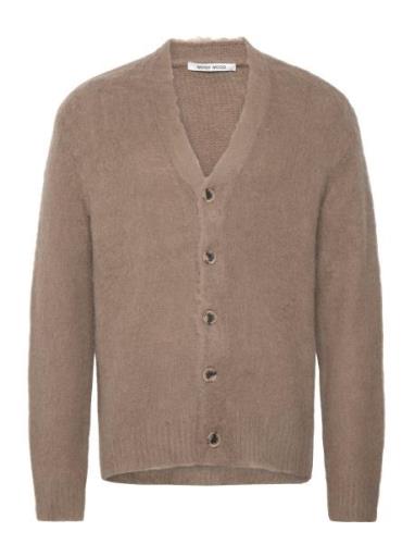 Wwtrue Mohair Cardigan Tops Knitwear Cardigans Brown Wood Wood