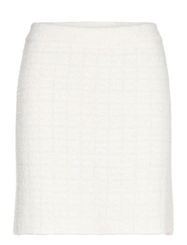 Brielle Short Knitted Skirt Skirts Short Skirts White Bubbleroom