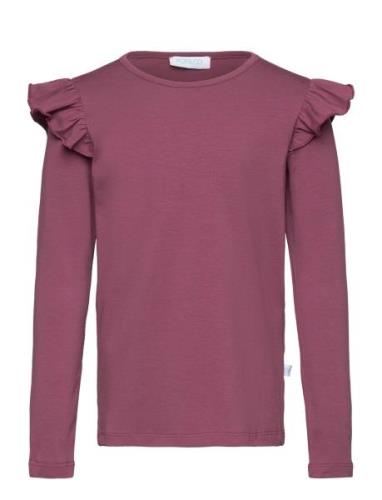 Alicia Mauve Tops T-shirts Long-sleeved T-Skjorte Purple POP & CO