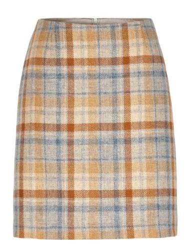 Connie Tweed Skirt Skirts Short Skirts Beige Newhouse