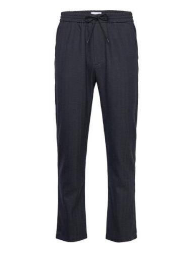 Como Herringb Tapered Drawstring Bottoms Trousers Casual Navy Les Deux