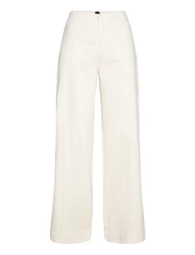 C_Tahil -D Bottoms Trousers Straight Leg Cream BOSS