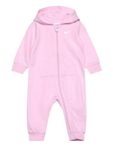 Nike Baby Essentials Hooded Coverall Langærmet Body Pink Nike