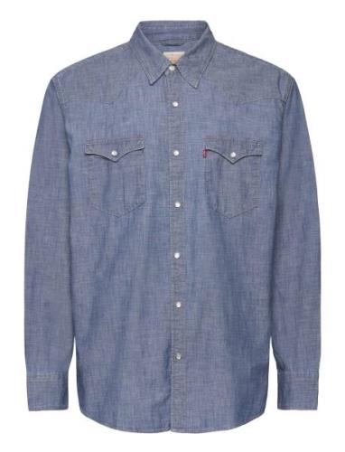 Barstow Western Standard Grant Mid Blue Tops Shirts Denim Shirts Blue ...