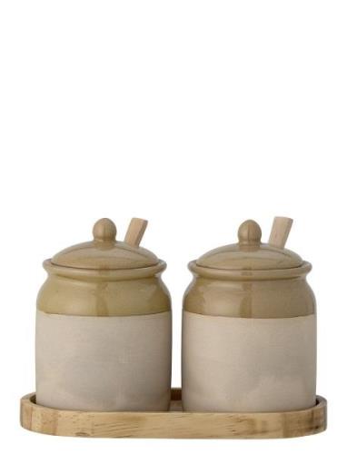 Elaf Jar W/Lid & Spoon, Set Of 3 Home Kitchen Kitchen Storage Kitchen ...