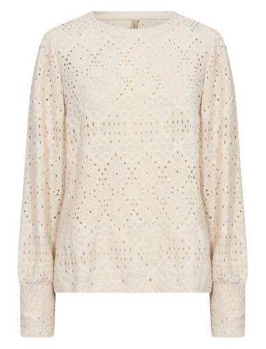 Sc-Nadina Tops Blouses Long-sleeved Cream Soyaconcept