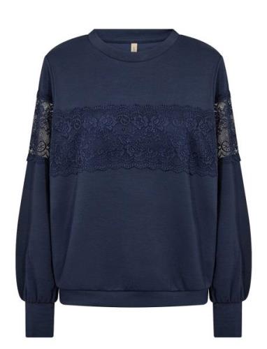 Sc-Banu Tops Sweatshirts & Hoodies Sweatshirts Navy Soyaconcept