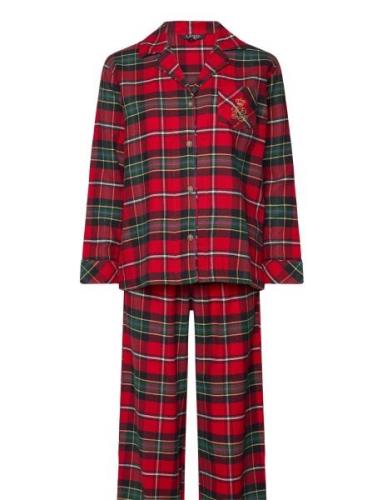 Lrl L/S Notch Collar Long Pant Pj Set Pyjamas Nattøj Red Lauren Ralph ...