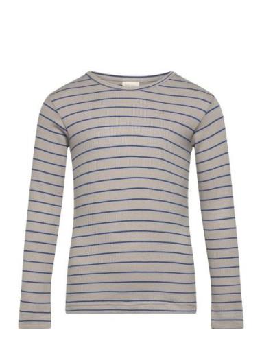 T-Shirt L/S Modal Thin Striped Tops T-shirts Long-sleeved T-Skjorte Gr...