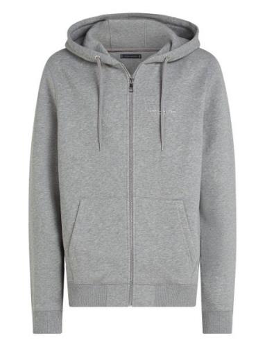 Small Tommy Logo Zip Hdd Tops Sweatshirts & Hoodies Hoodies Grey Tommy...