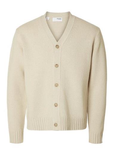 Slhcody Ls Knit Relaxed Cardigan Tops Knitwear Cardigans Cream Selecte...