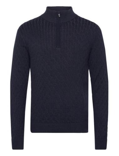 Cable 1/2 Zip Jumper Tops Knitwear Half Zip Jumpers Navy French Connec...