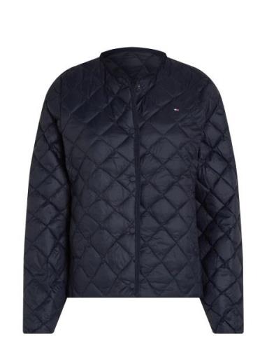 Lw Down Quilted Collarless Jkt Quiltet Jakke Navy Tommy Hilfiger