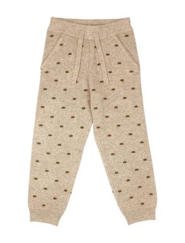 Benna Dot Pant Bottoms Sweatpants Beige Fliink