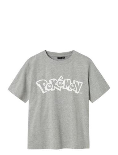 Nlmsarif Pokemon Ss L Top Sky Tops T-Kortærmet Skjorte Grey LMTD