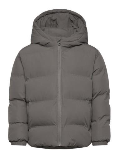 Hood Quilted Coat Outerwear Jackets & Coats Winter Jackets Grey Mango