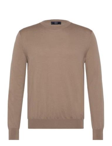 100% Wool Medium-Knit Sweater Tops Knitwear Round Necks Beige Mango