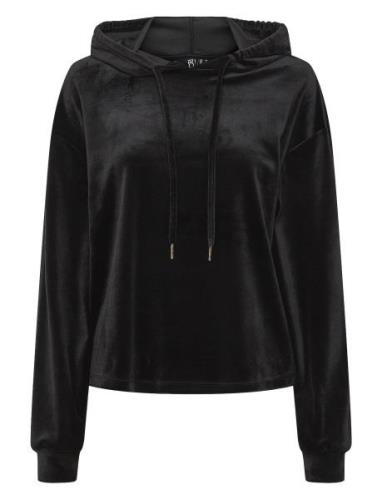 Pcsilli Ls Velvet Hoodie Fc Bc Tops Sweatshirts & Hoodies Hoodies Blac...