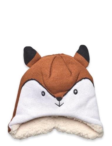 Sherpa Animal Hat Accessories Headwear Hats Beanie Beige Kombi