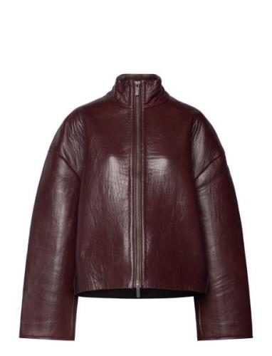 Bonded Leather Jacket Læderjakke Skindjakke Burgundy REMAIN Birger Chr...