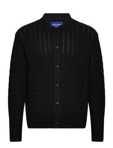 Jorwinter Knit Cable Polo Styd Aw24 Tops Knitwear Cardigans Black Jack...