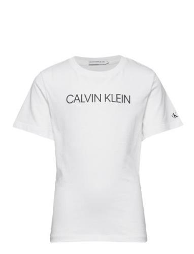 Institutional T-Shirt Tops T-Kortærmet Skjorte White Calvin Klein