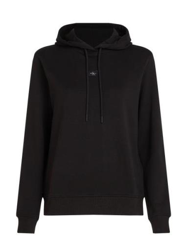 Woven Label Regular Hoodie Tops Sweatshirts & Hoodies Hoodies Black Ca...