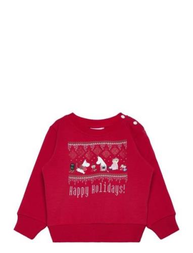 Happy Holidays Colltröja Tops Sweatshirts & Hoodies Sweatshirts Red MU...