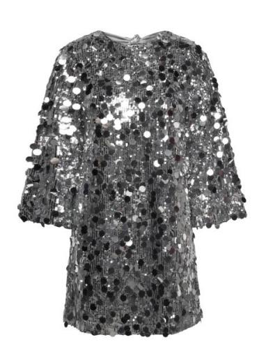 Zandrea Sequin Bow Dress Dresses Evening Dresses Silver Bubbleroom