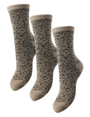 Pcsebby Glitter Lo 3-Pack Aop Socks Noos Lingerie Socks Regular Socks ...