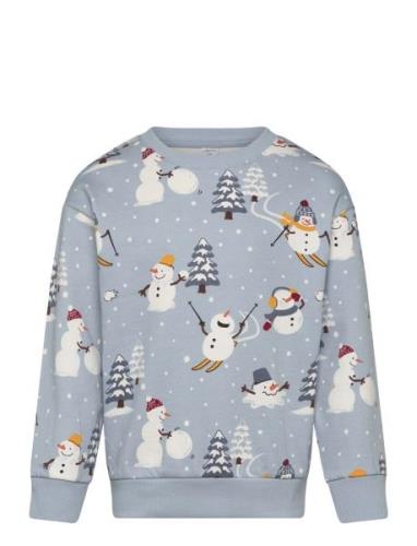 Sweater Snowman Story Tops Sweatshirts & Hoodies Sweatshirts Blue Lind...