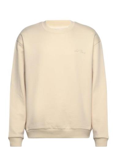 Crew Sweatshirt Tops Sweatshirts & Hoodies Hoodies Cream Les Deux