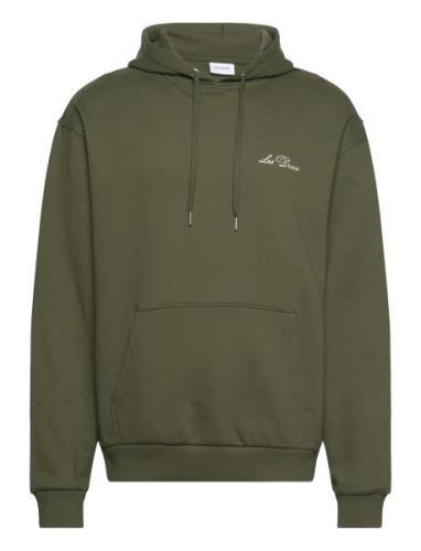 Crew Hoodie Tops Sweatshirts & Hoodies Hoodies Green Les Deux