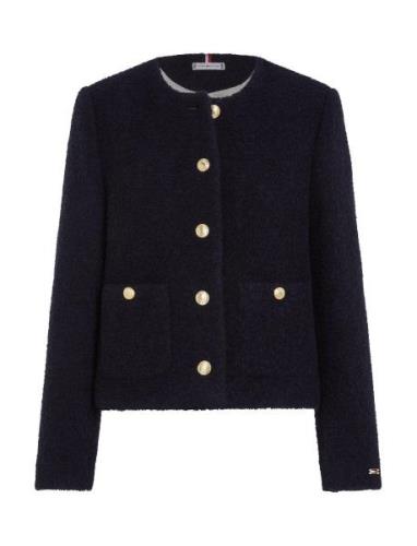 Crop Boucle Gold Button Jacket Blazers BouclÉ Blazers Navy Tommy Hilfi...