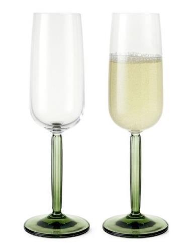 Hammershøi Champagneglas 24 Cl Grøn 2 Stk. Home Tableware Glass Champa...