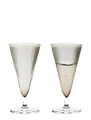 Gc Nouveau Champagneglas 20 Cl Smoke 2 Stk. Home Tableware Glass Champ...