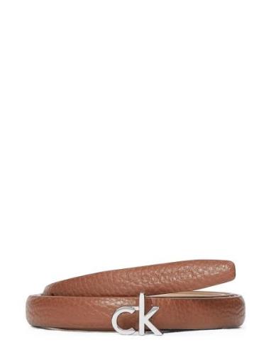 Ck Thin Belt 1.5Cm Pebble Bælte Brown Calvin Klein