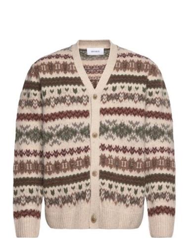 Hordur Fair Isle Cardigan Tops Knitwear Cardigans Beige Les Deux