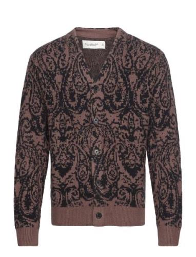 Anf Mens Sweaters Tops Knitwear Cardigans Brown Abercrombie & Fitch