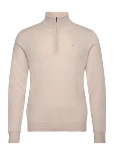 Kiyan Light Merino Quarter Zip Tops Knitwear Half Zip Jumpers Beige J....