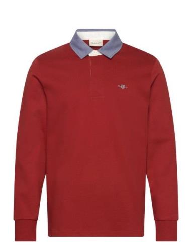 Reg Chambray Heavy Rugger Tops Polos Long-sleeved Red GANT